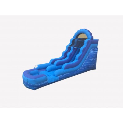 Pogo 15' Blue Marble Commercial Inflatable Water Slide with Blower Kids Bouncy Jumper   